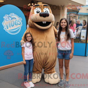 Tan Sea Lion mascot costume...