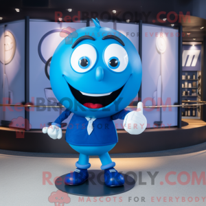 Blue Rugby Ball mascot...