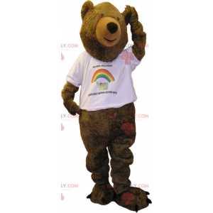 Mascote do urso com camiseta - Redbrokoly.com