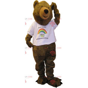 Mascote do urso com camiseta - Redbrokoly.com