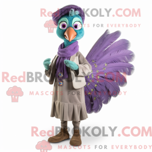 Lavendel Peacock maskot...