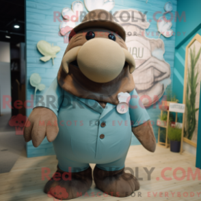 Fantasia de mascote morsa com macacão e gravatas - Mascotes morsa - REBROKO_298596 - RedBrokoly.com
