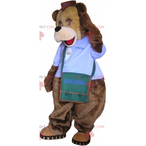 Orso mascotte con vestito e borsa a tracolla - Redbrokoly.com