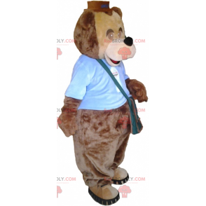 Bärenmaskottchen mit Outfit und Umhängetasche - Redbrokoly.com