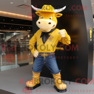 Gold Bull mascot costume...