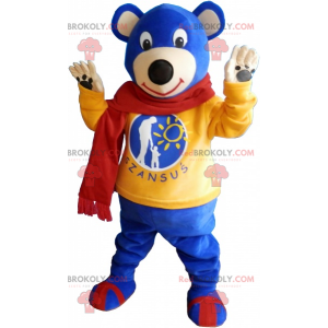 Mascota oso azul con bufanda - Redbrokoly.com