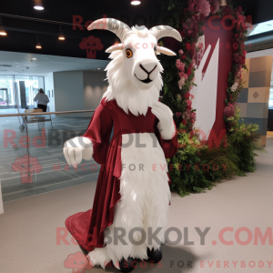 Maroon Goat mascot costume...