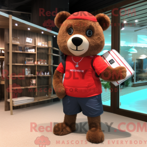 Red Bear-maskotdraktfigur z...
