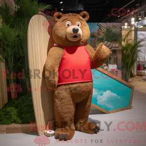 Red Bear-maskotdraktfigur z...