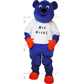 Mascota oso azul en camiseta - Redbrokoly.com