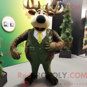 Olive Elch Maskottchen...