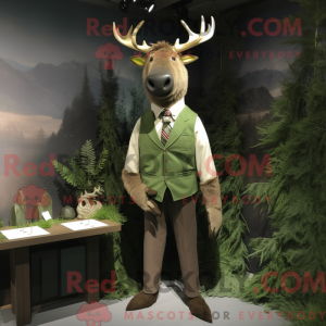 Olive Elk maskot kostume...
