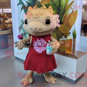 Tan Axolotls mascot costume...