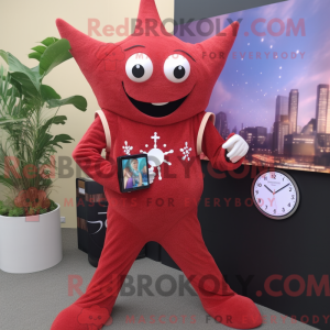 Maroon Starfish mascot...