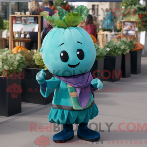 Teal Beet mascottekostuum...