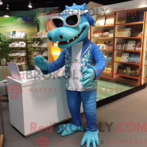 Máscara de crocodilo azul...