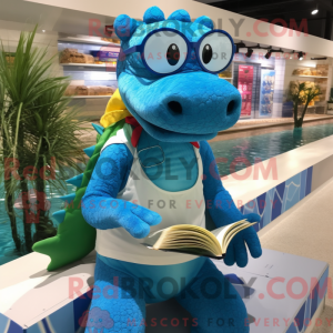 Máscara de crocodilo azul...