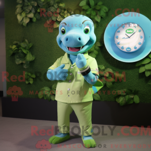 Grøn Dolphin maskot kostume...