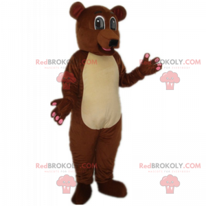 Brown bear mascot and clear belly - Redbrokoly.com