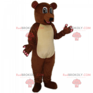 Mascotte dell'orso bruno e pancia chiara - Redbrokoly.com