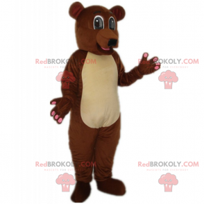 Brown bear mascot and clear belly - Redbrokoly.com