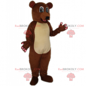 Mascotte d''ours marron et ventre clair - Redbrokoly.com
