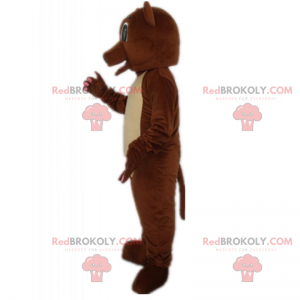 Bruine beer mascotte en duidelijke buik - Redbrokoly.com