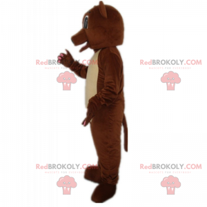 Mascotte d''ours marron et ventre clair - Redbrokoly.com