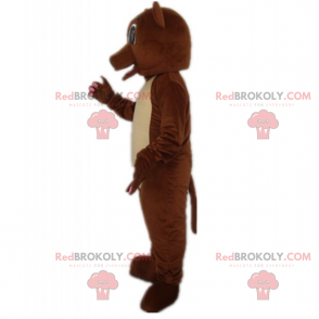 Mascotte d''ours marron et ventre clair - Redbrokoly.com