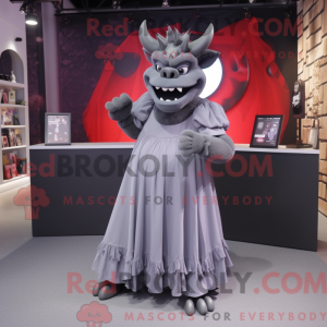Gray Devil maskotdraktfigur...