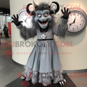 Grey Devil maskotdraktfigur...