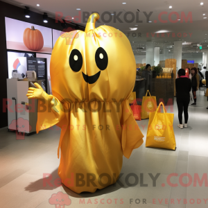 Guld græskar maskot kostume...