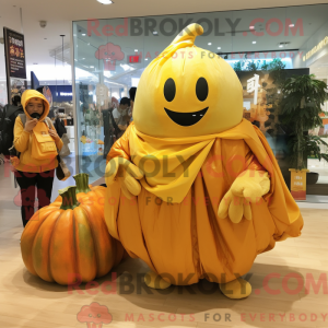 Guld græskar maskot kostume...
