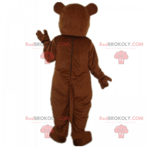 Brown bear mascot and clear belly - Redbrokoly.com