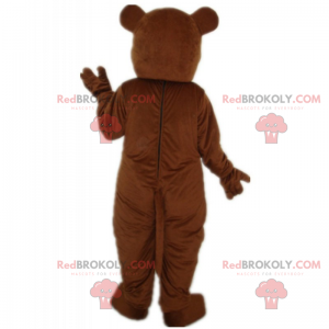 Mascotte d''ours marron et ventre clair - Redbrokoly.com