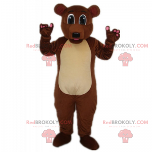 Brown bear mascot and clear belly - Redbrokoly.com