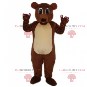 Mascotte d''ours marron et ventre clair - Redbrokoly.com