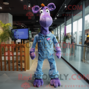 Lilla giraf maskot kostume...