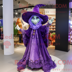 Lilla heks maskot kostume...