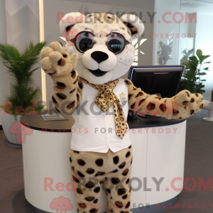 Tan Leopard maskot drakt...