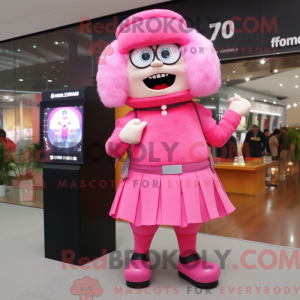 Pink maskot kostume...