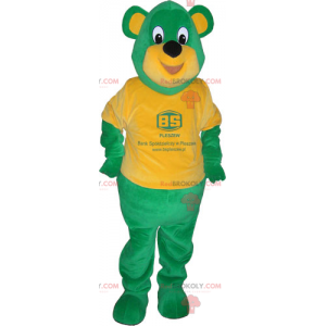 Green bear mascot with orange t-shirt - Redbrokoly.com