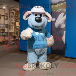 Himmelblå Merino Sau maskot...