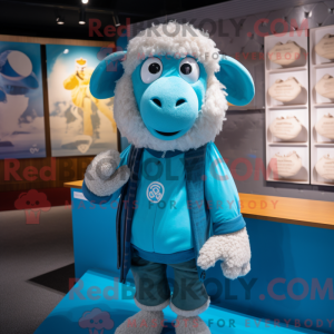 Himmelblå Merino Sau maskot...