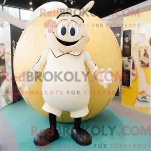 Cream Rugby Ball maskot...