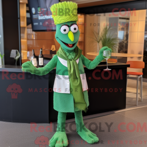 Green Paella mascot costume...