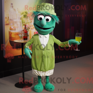 Green Paella mascot costume...