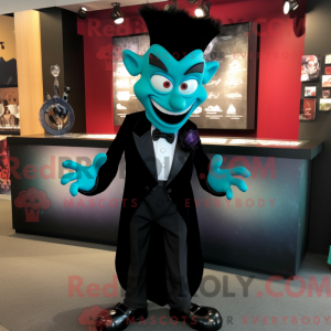 Teal Vampire mascot costume...