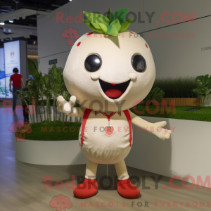 Beige Strawberry mascot...