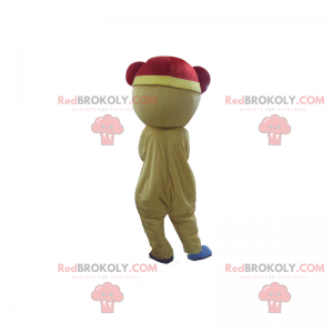 Bear mascot with red and blue scarf - Redbrokoly.com